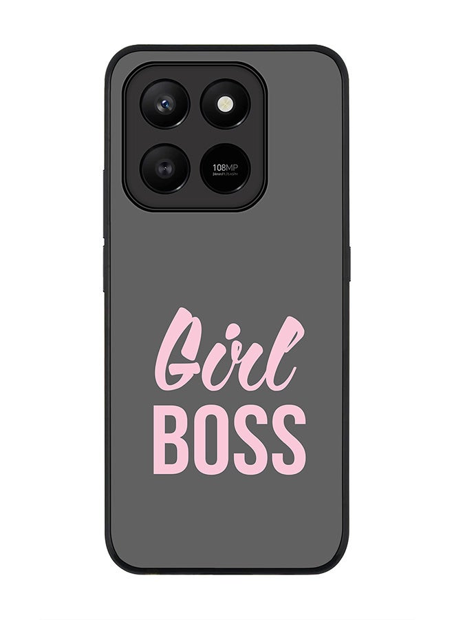 For Honor X7d 4G / X7d 5G / 400 Smart Case,Slim fit Camera Protection, Shockproof Thin Phone cover  - Girl Boss (Grey)